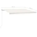 Auvent rétractable automatique avec poteaux 4x3 m Crème
