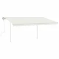 Jeu de poteaux d'auvent blanc 450x245 cm fer