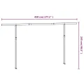 Jeu de poteaux d'auvent blanc 450x245 cm fer