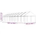 Belvédère avec toit blanc 20,07x4,08x3,22 m polyéthylène