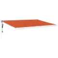 Auvent rétractable orange et marron 4x3 m tissu et aluminium