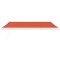 Auvent rétractable orange et marron 4x3 m tissu et aluminium