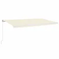 Auvent manuel rétractable avec LED 600x350 cm Crème