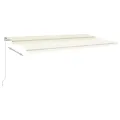 Auvent manuel rétractable avec LED 600x350 cm Crème