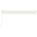 Auvent manuel rétractable avec LED 600x350 cm Crème