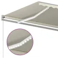 Auvent manuel rétractable avec LED 600x350 cm Crème