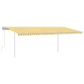 Auvent manuel rétractable avec LED 6x3,5 m Jaune et blanc