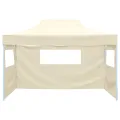 Tente pliable avec 3 parois 3 x 4,5 m Crème