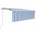 Auvent automatique rétractable avec store 4x3 m Bleu et blanc