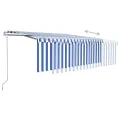 Auvent automatique rétractable avec store 4x3 m Bleu et blanc