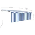 Auvent automatique rétractable avec store 4x3 m Bleu et blanc