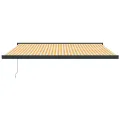 Auvent rétractable jaune et blanc 4x3 m tissu et aluminium