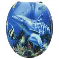 Siège de toilette avec Couvercle MDF Dauphins