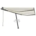 Auvent automatique avec capteur de vent et LED 400x300 cm Crème