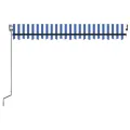 Auvent automatique capteur de vent/LED 400x300 cm Bleu et blanc