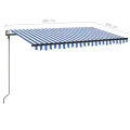 Auvent automatique capteur de vent/LED 400x300 cm Bleu et blanc
