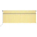 Auvent automatique rétractable avec store 4x3 m Jaune et blanc