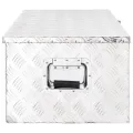 Boîte de rangement Argenté 90x47x33,5 cm Aluminium