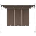 Belvédère de jardin avec rideau latéral 4x3x2,25 m Taupe