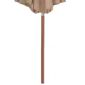 Parasol d'extérieur avec mât en bois 300 cm taupe