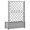 Jardinière avec treillis 100x43x142 cm PP Gris pierre