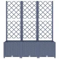 Jardinière avec treillis bleu gris 120x40x136 cm PP