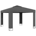 Tonnelle avec toit double 3x3 m Anthracite