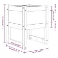 Jardinières 2 pcs Gris 40x40x52,5 cm Bois massif de pin
