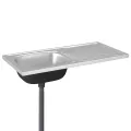 Jeu d'évier de cuisine et égouttoir argenté 1000x500x155mm inox