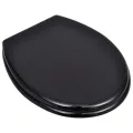 Sièges de toilette avec couvercles 2 pcs MDF Noir