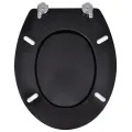 Sièges de toilette avec couvercles 2 pcs MDF Noir