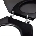 Sièges de toilette avec couvercles 2 pcs MDF Noir