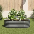 Lit surélevé de jardin 160x80x44 cm Acier galvanisé Gris