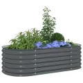 Lit surélevé de jardin 160x80x44 cm Acier galvanisé Gris