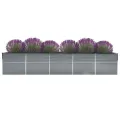 Lit surélevé de jardin Acier galvanisé 400x80x77 cm Gris