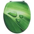 Siège de toilette avec couvercle MDF Vert Gouttes d'eau
