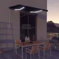 Auvent manuel rétractable avec LED 350x250 cm Anthracite