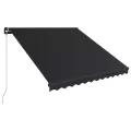 Auvent manuel rétractable avec LED 350x250 cm Anthracite