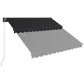 Auvent manuel rétractable avec LED 350x250 cm Anthracite