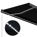 Auvent manuel rétractable avec LED 350x250 cm Anthracite