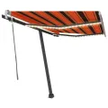 Auvent manuel rétractable avec LED 350x250 cm Orange et marron