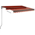Auvent manuel rétractable avec LED 350x250 cm Orange et marron
