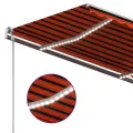 Auvent manuel rétractable avec LED 350x250 cm Orange et marron