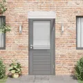 Auvent de porte Gris et transparent 100x75 cm Polycarbonate