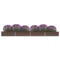 Lit surélevé de jardin Acier galvanisé 600x80x45 cm Marron
