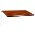 Auvent manuel rétractable 600x300 cm Orange et marron