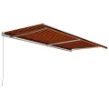 Auvent manuel rétractable 600x300 cm Orange et marron