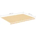 Tissu de remplacement pour auvent Jaune et blanc 5x3,5 m