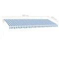 Auvent automatique capteur de vent/LED 500x300 cm Bleu et blanc