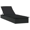 Transat 1 pc avec table noir résine tressée